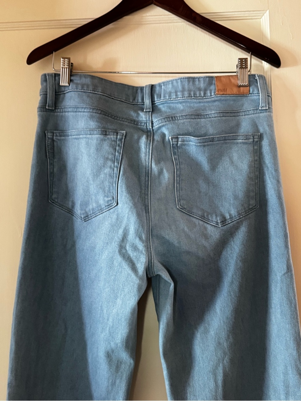 PAIGE Light Blue High-Rise Wide Leg Jeans Size 32 Long - Picture 4 of 8